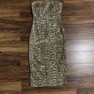 BEBE full sequin tube top dress